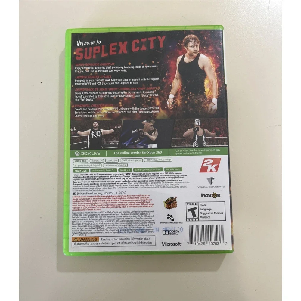 WWE 2K14, 2K15, 2K17 (Microsoft Xbox 360, 2016) Complete Games